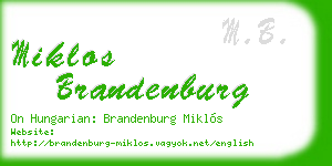 miklos brandenburg business card