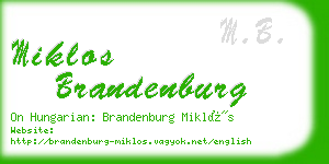 miklos brandenburg business card